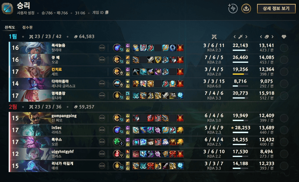 GAME 3 결과